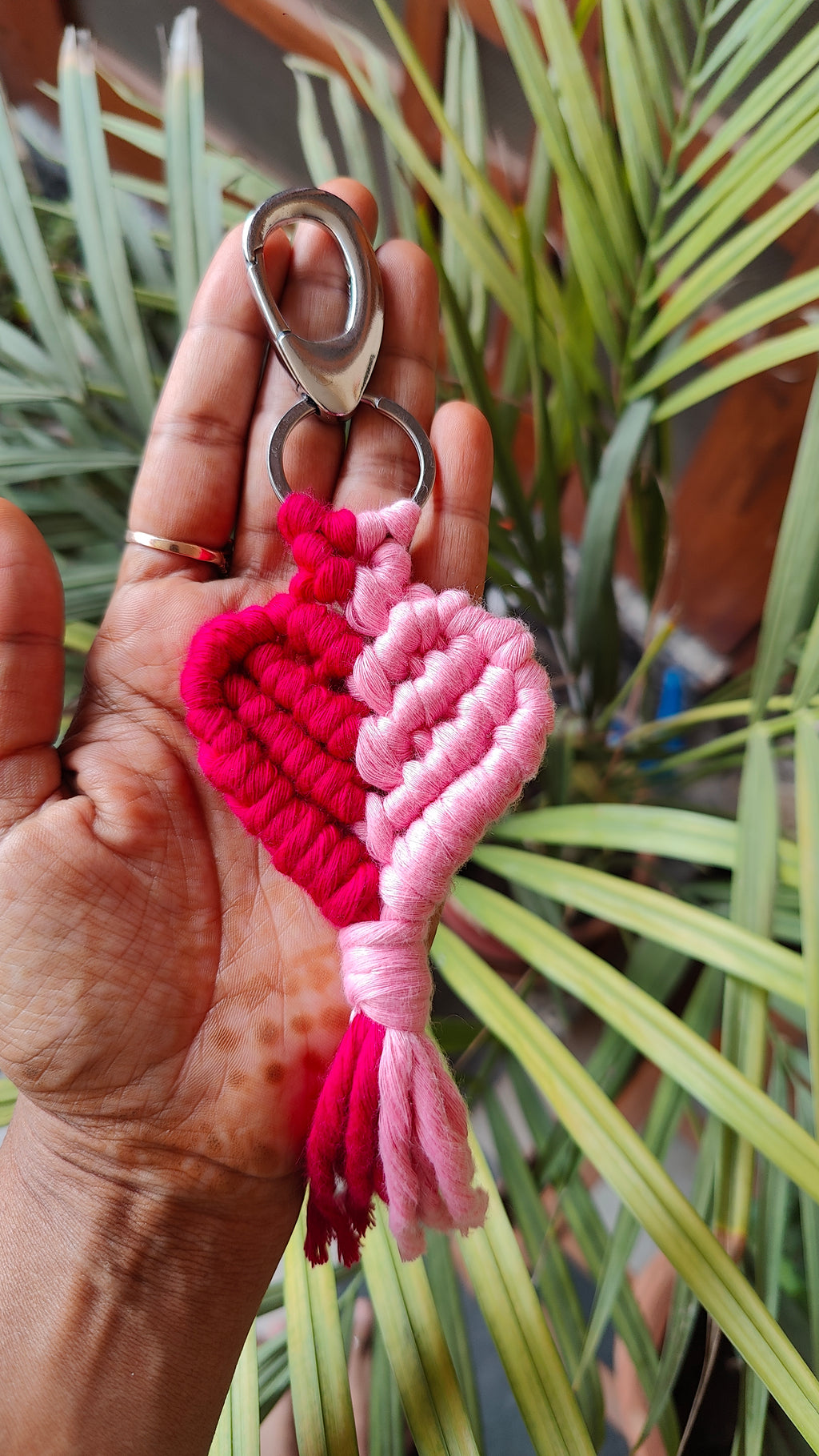Macrame Heart Keychain Style 2