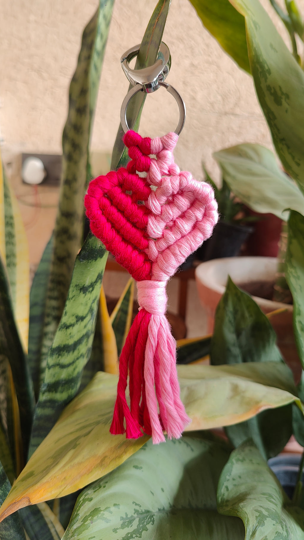 Macrame Heart Keychain Style 2