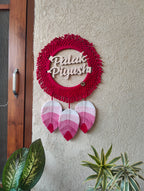 Macrame - Nameplate with Sq knot and leaves