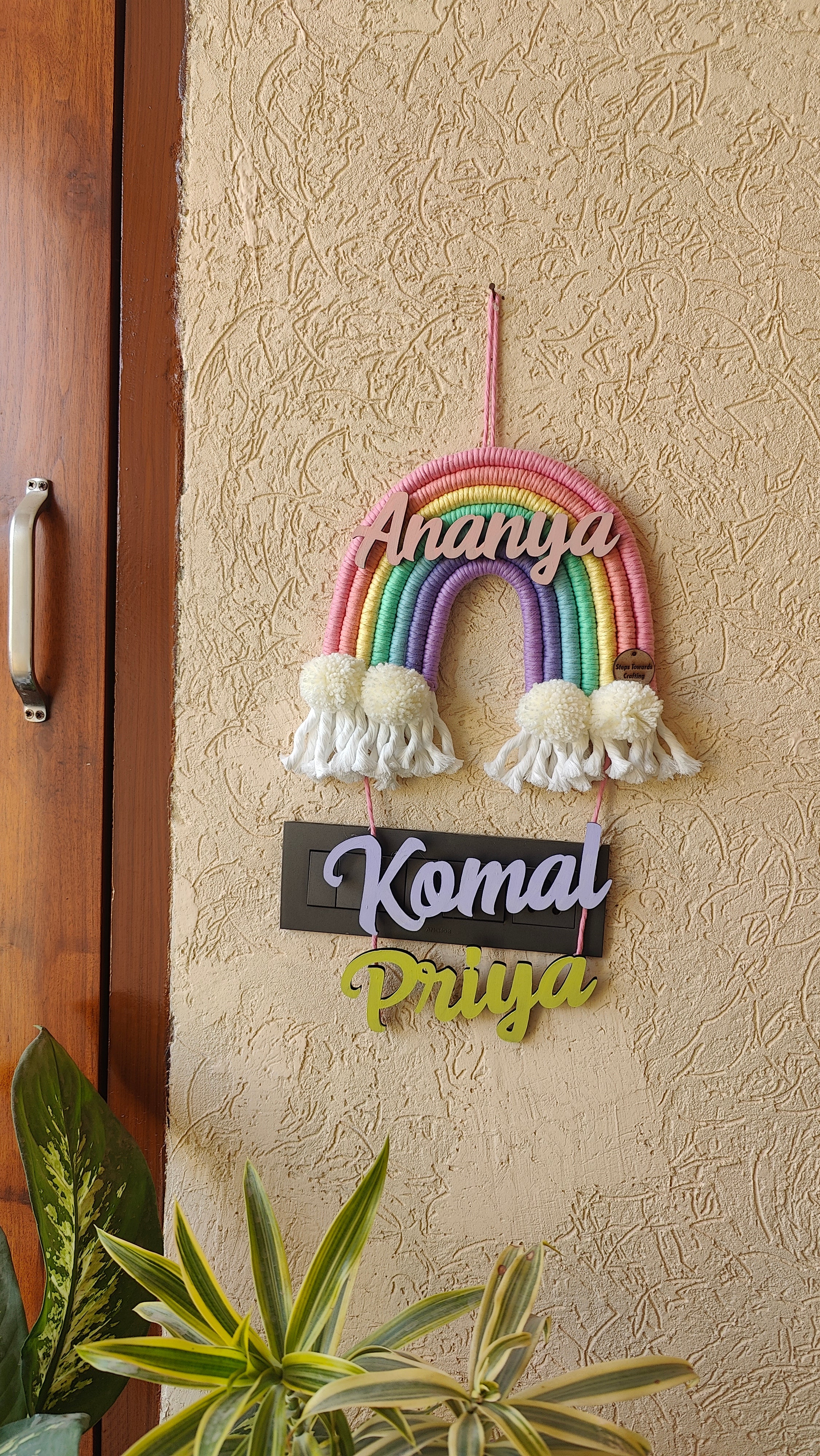 Macrame Nameboard - 7 Layer Rainbow