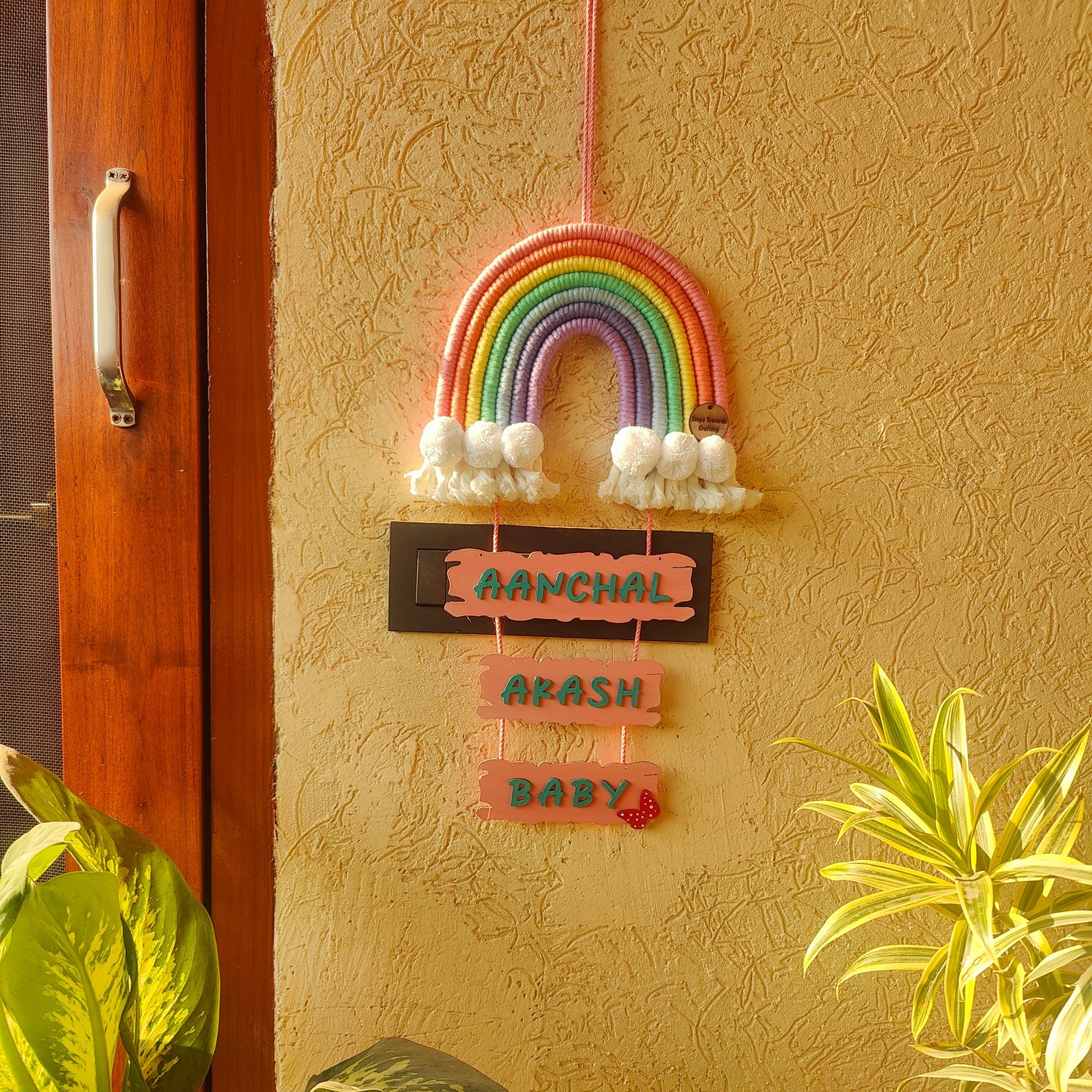 Macrame Nameboard - 7 Layer Rainbow