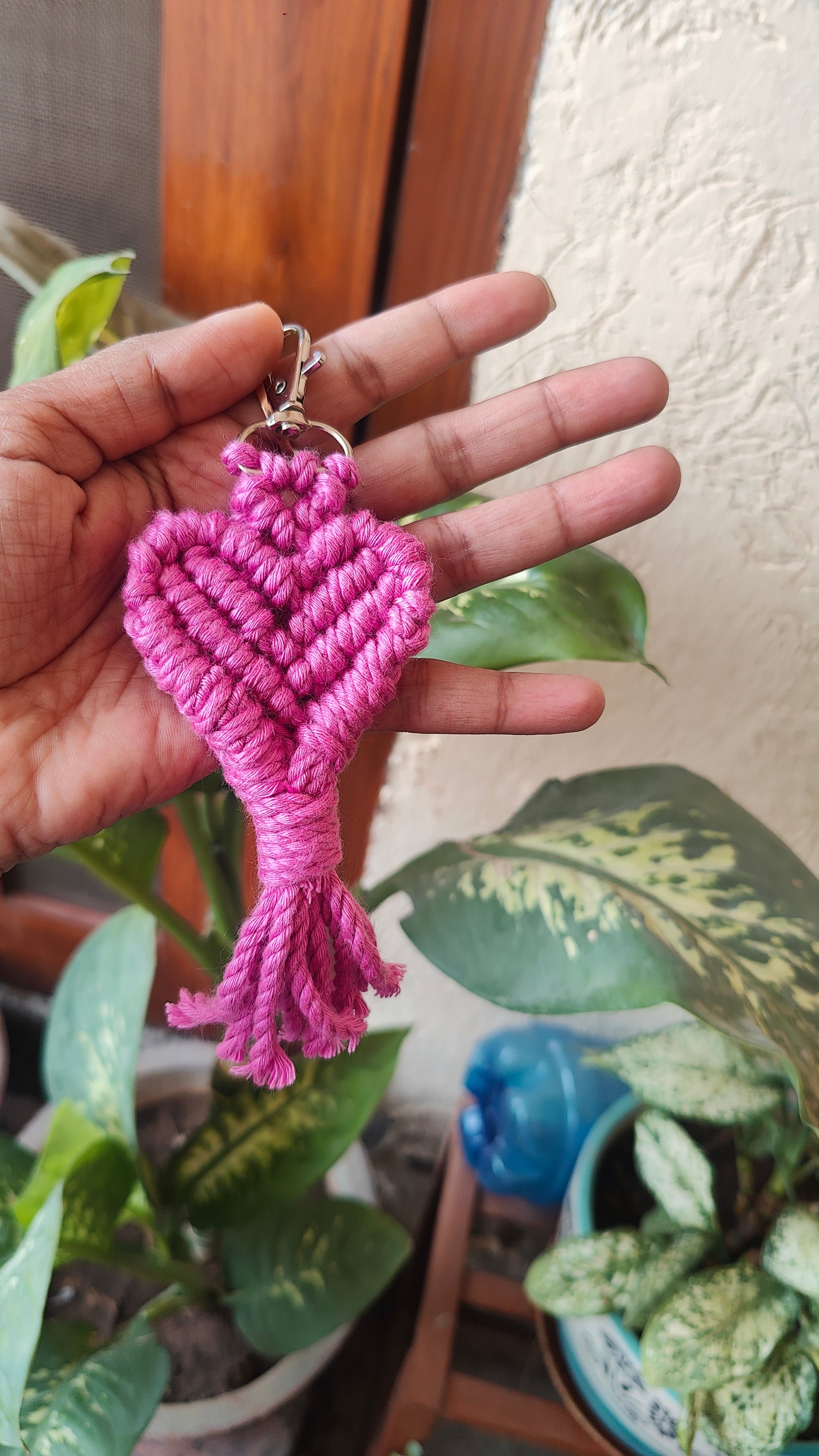 Macrame Heart Keychain Style 2