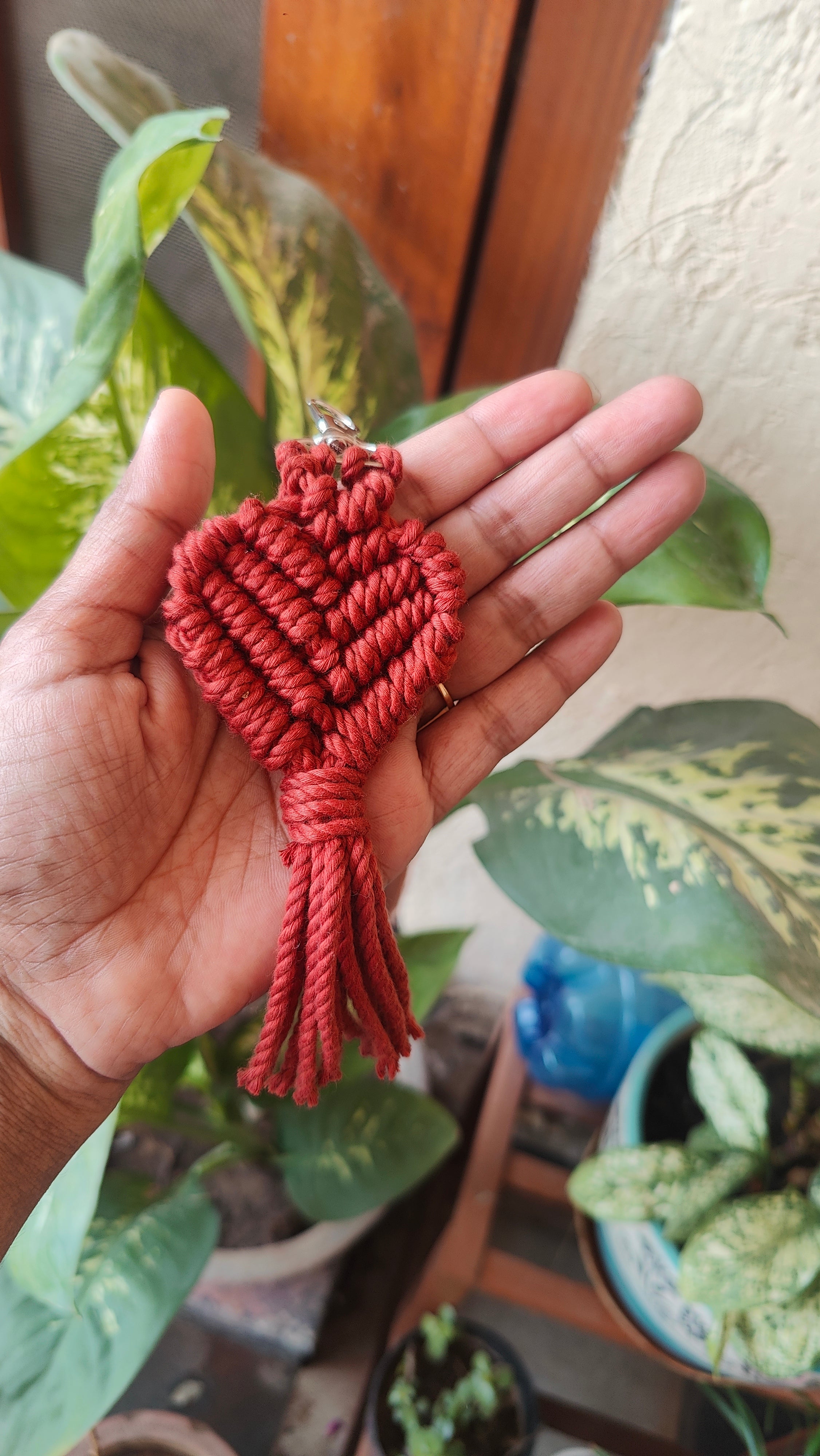 Macrame Heart Keychain Style 2