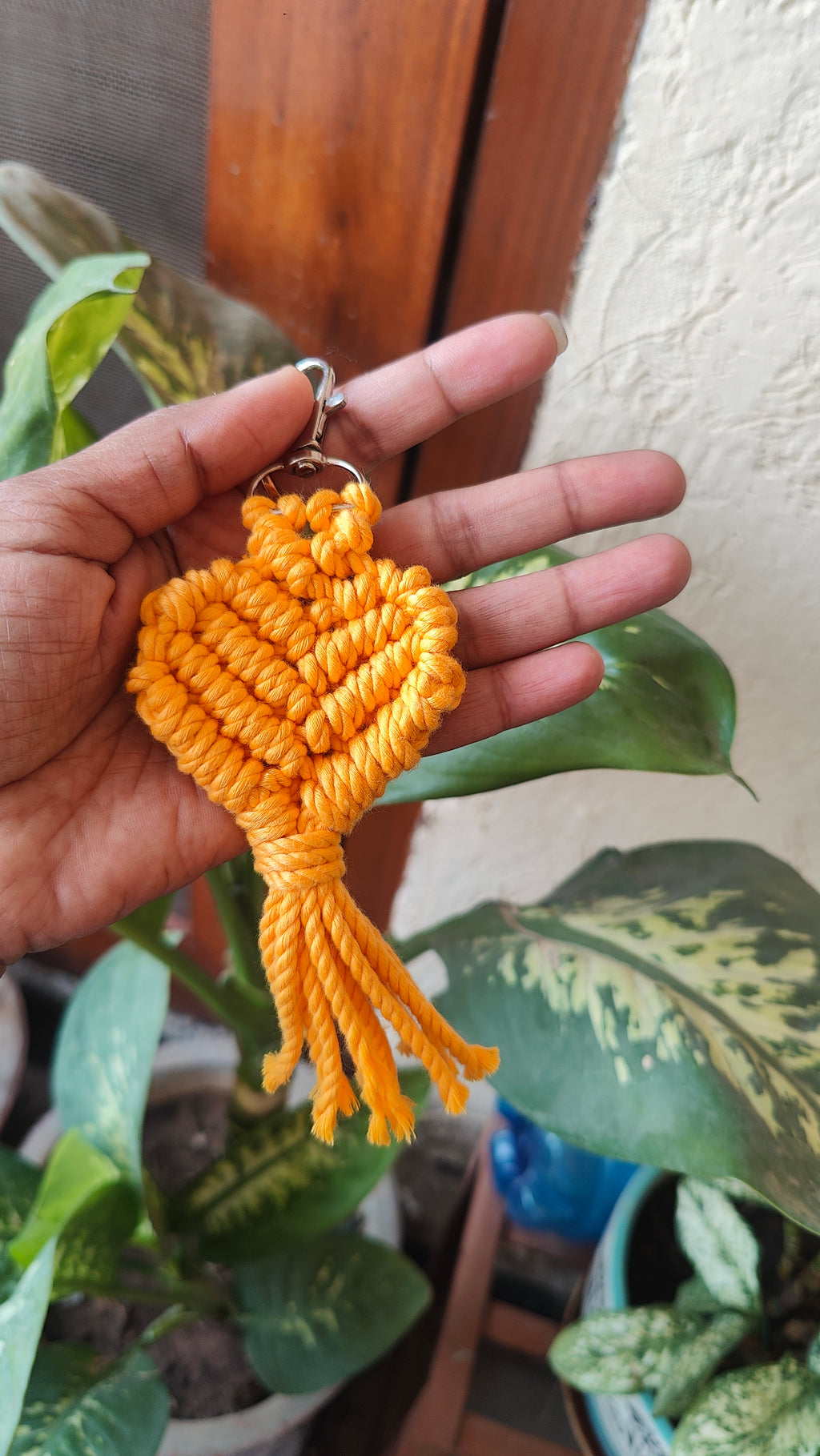 Macrame Heart Keychain Style 2