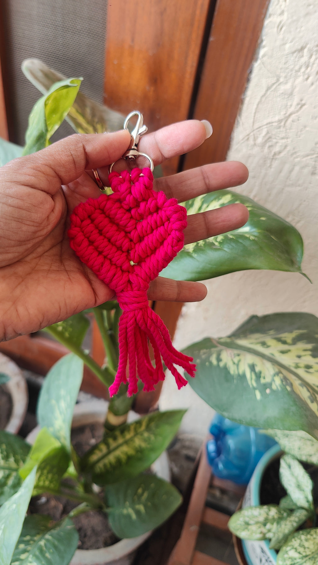 Macrame Heart Keychain Style 2