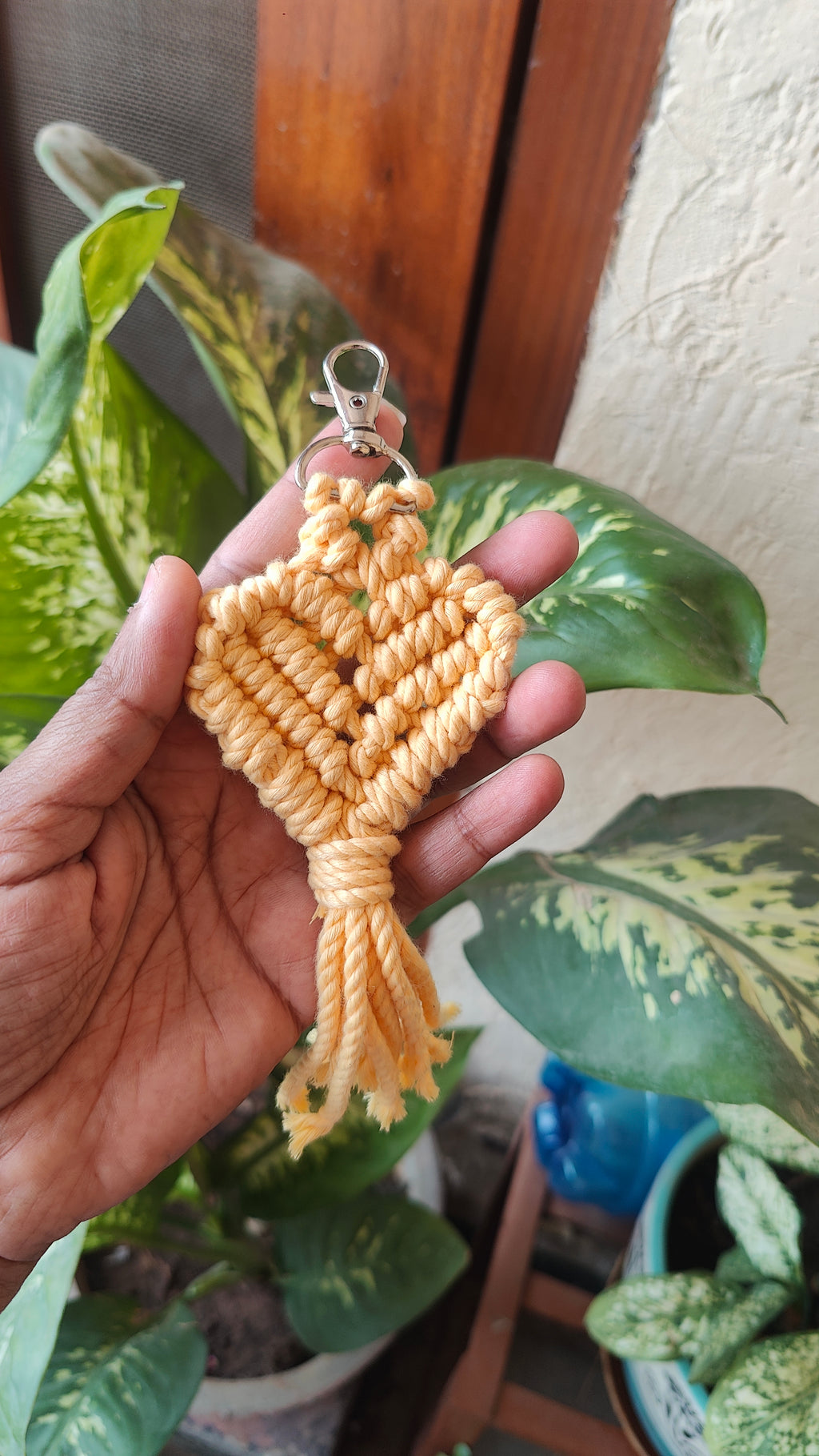 Macrame Heart Keychain Style 2