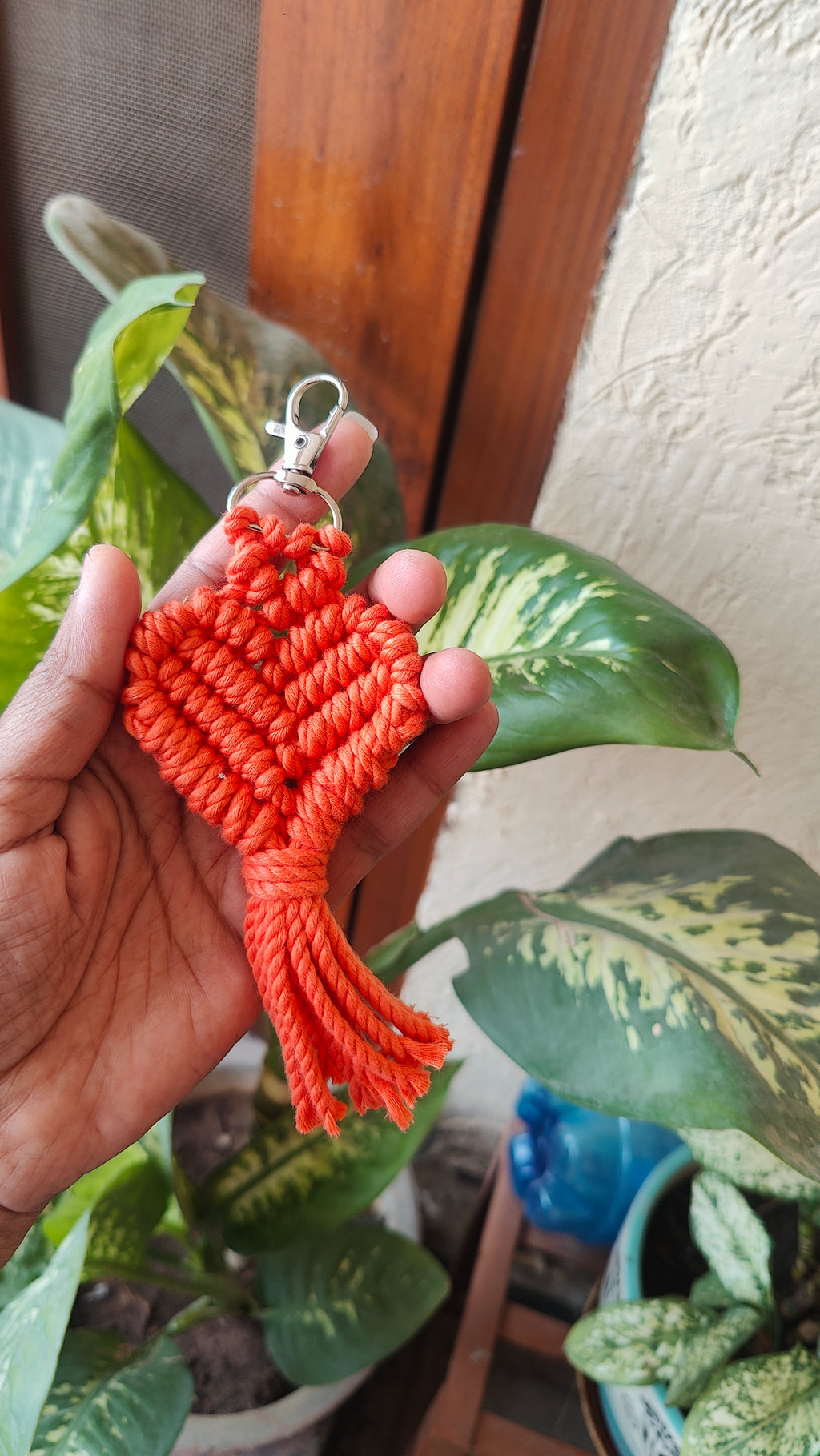 Macrame Heart Keychain Style 2