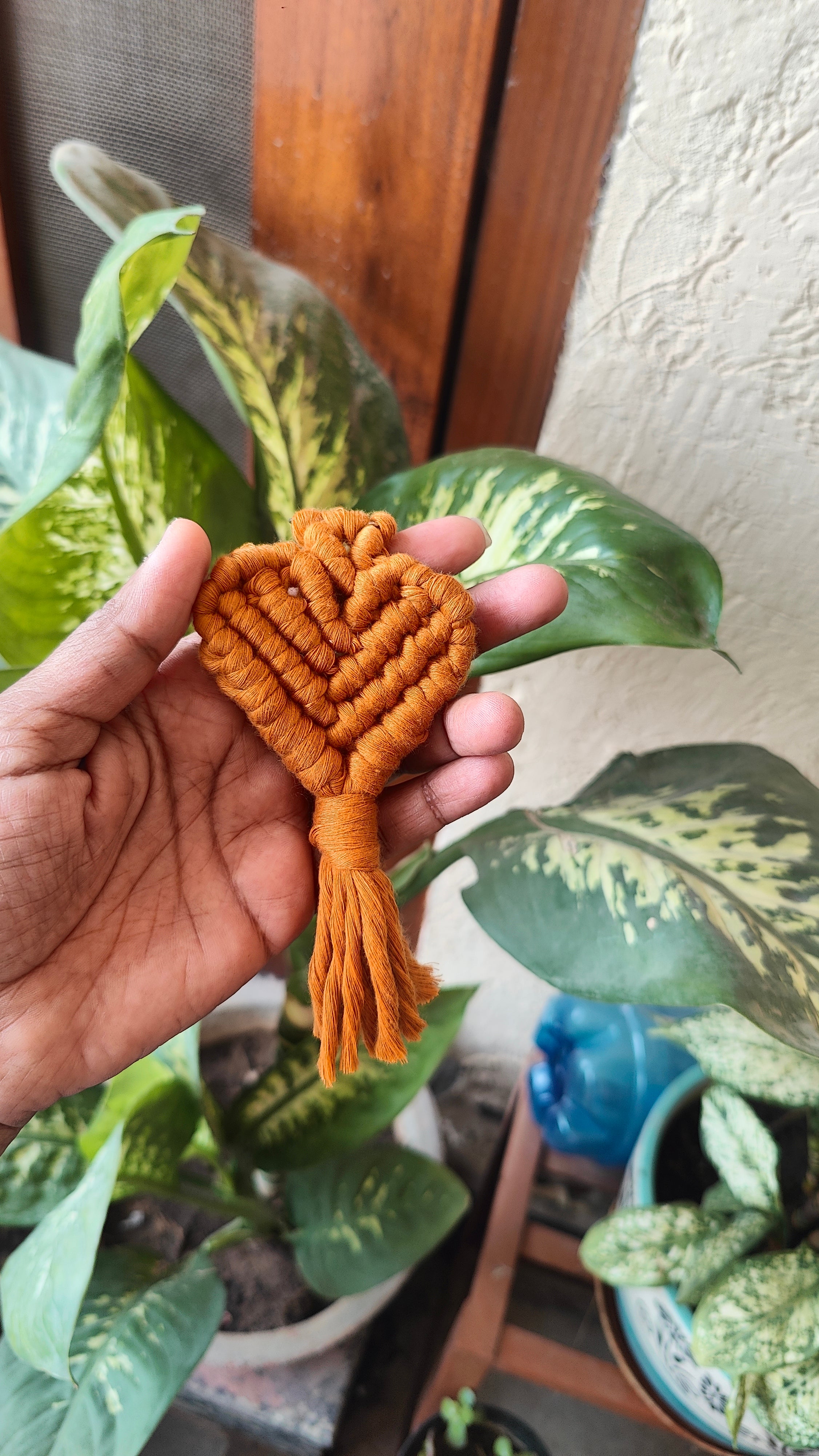Macrame Heart Keychain Style 2