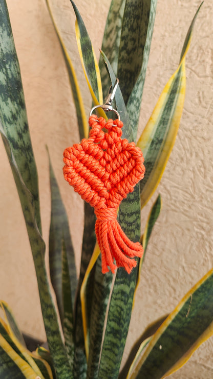 Handmade Macrame Heart Keychain - Boho Bag Charm Style 2