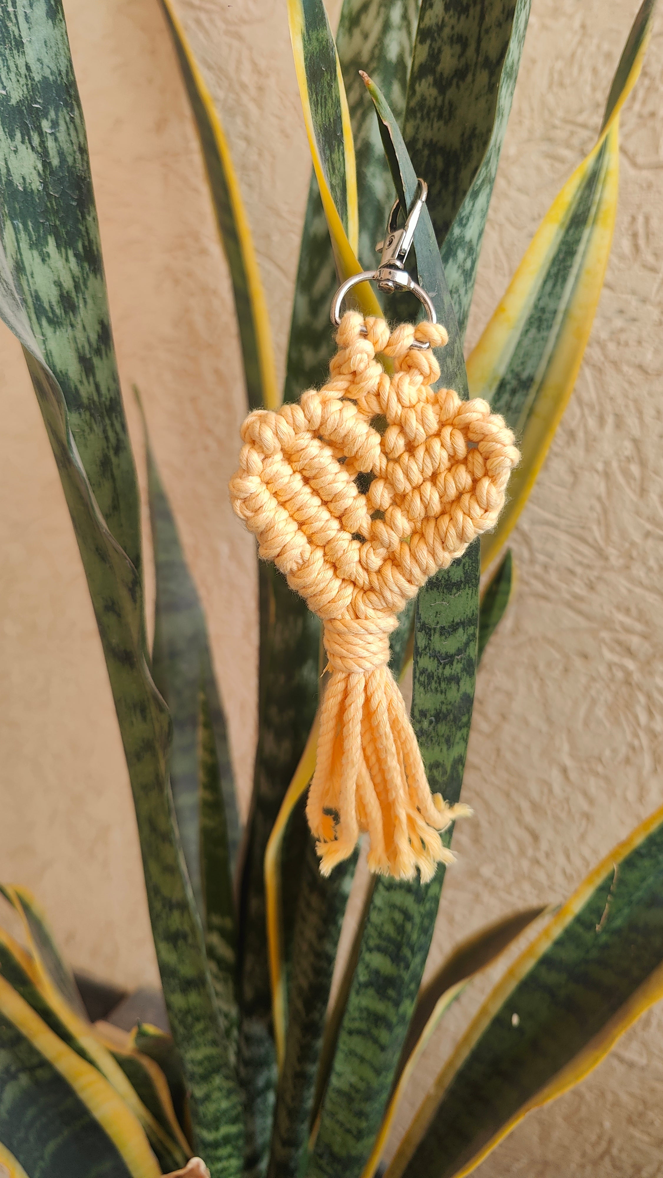 Macrame Heart Keychain Style 2