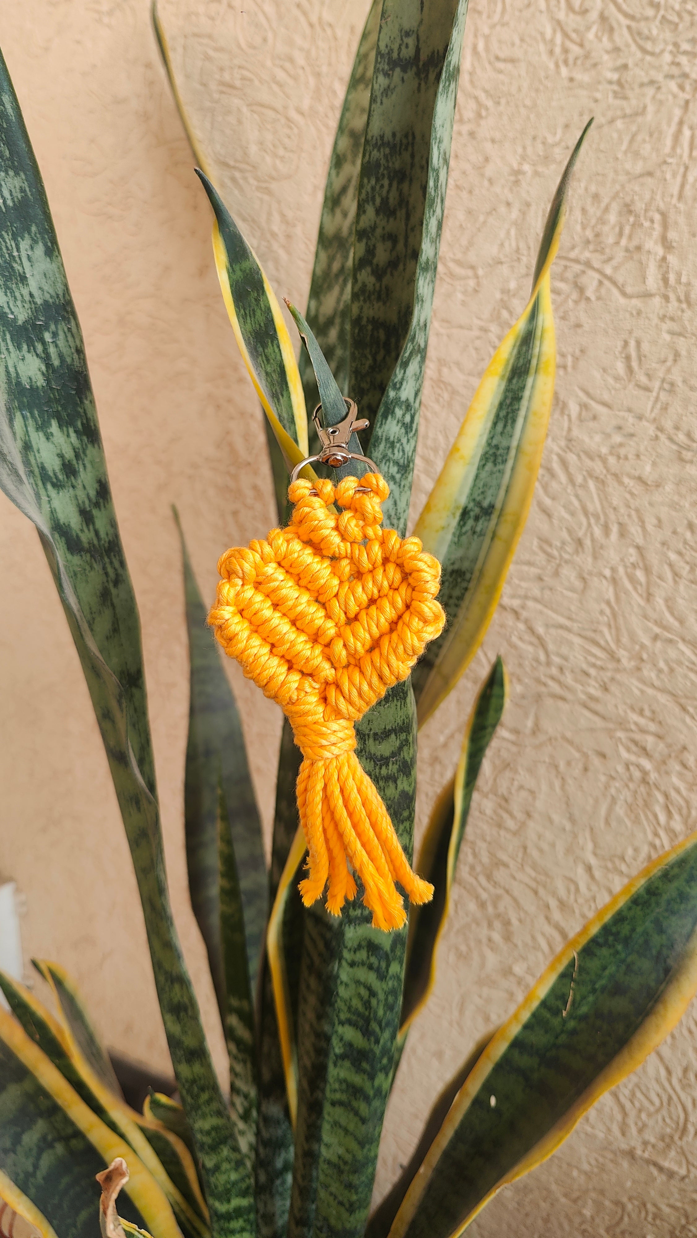 Macrame Heart Keychain Style 2