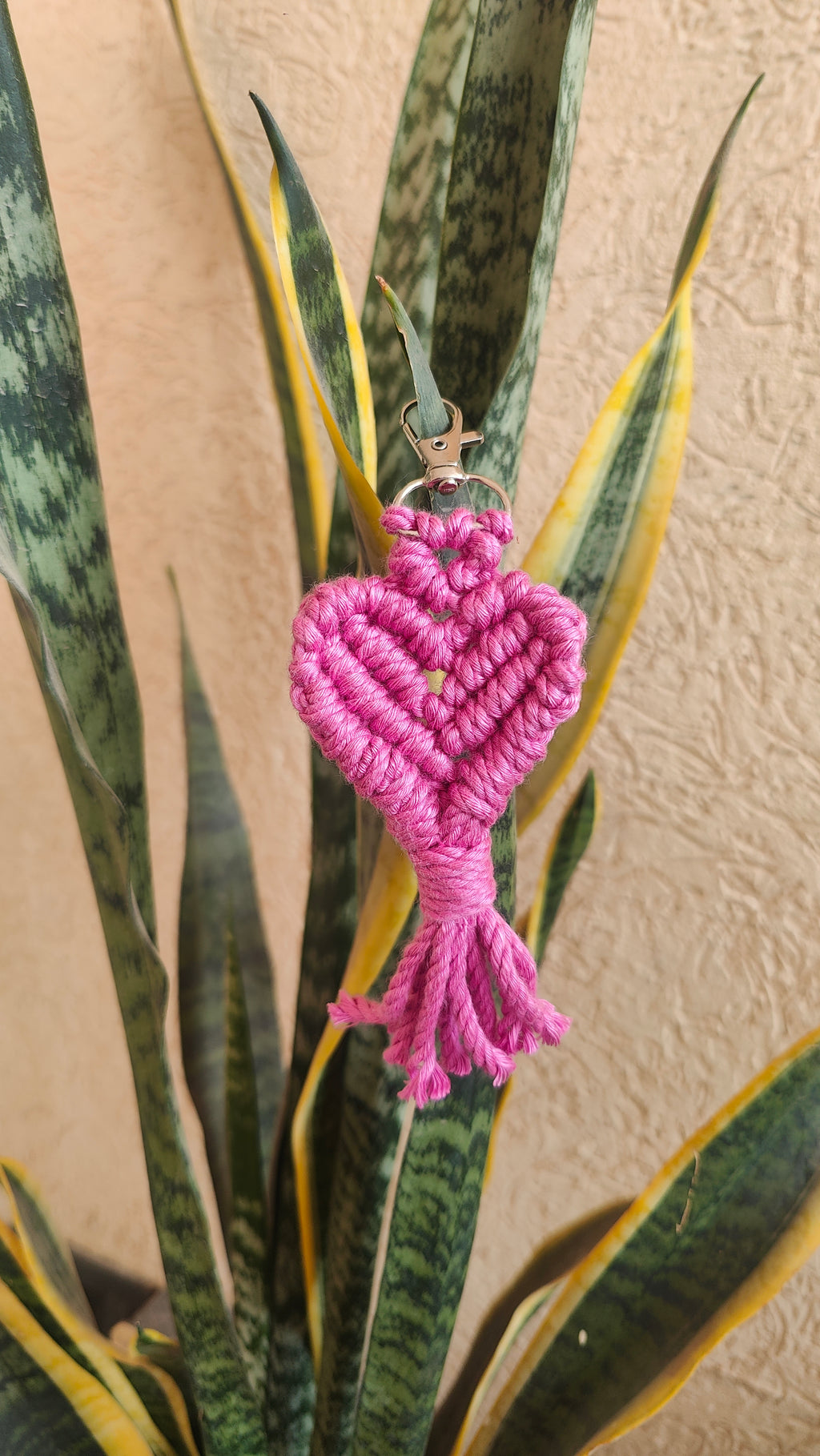 Macrame Heart Keychain Style 2