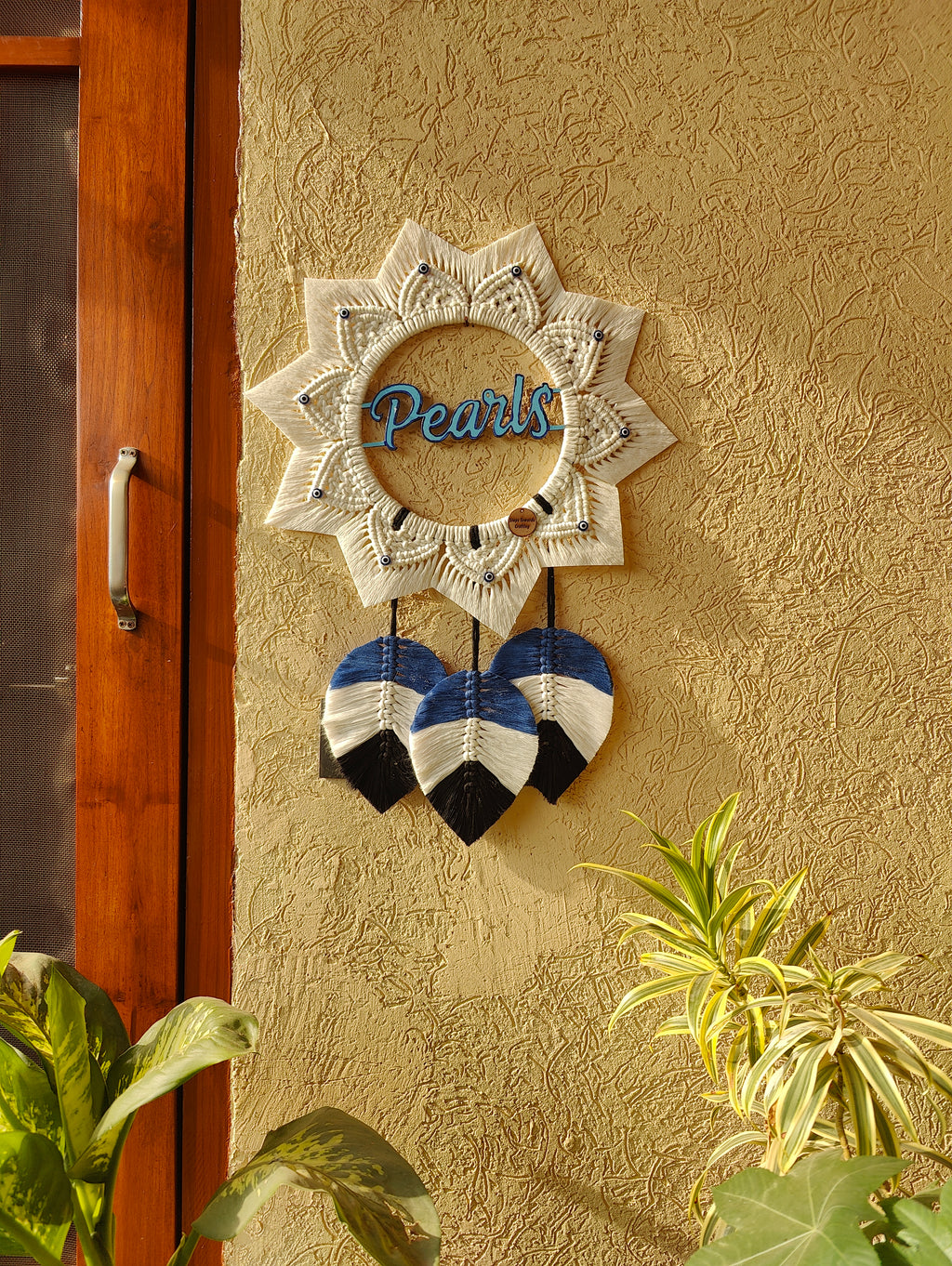 DIY Kit - Macrame Mandala Evil eye Nameplate