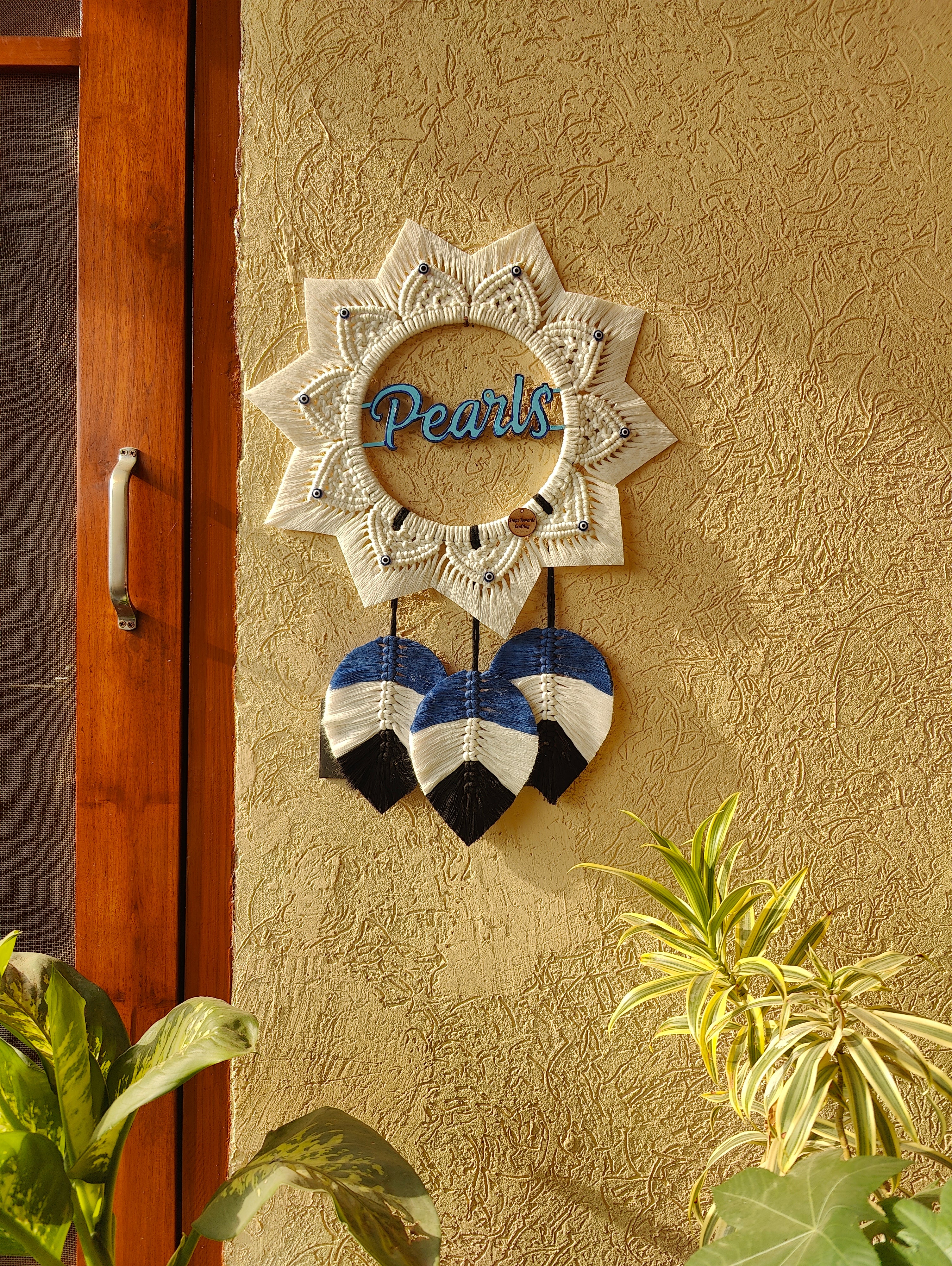 Macrame - Nameplate with Mandala Evil eye theme