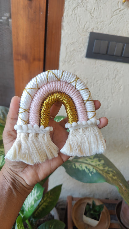 Macrame 3 layer Rainbow Keychain / Bag Charm