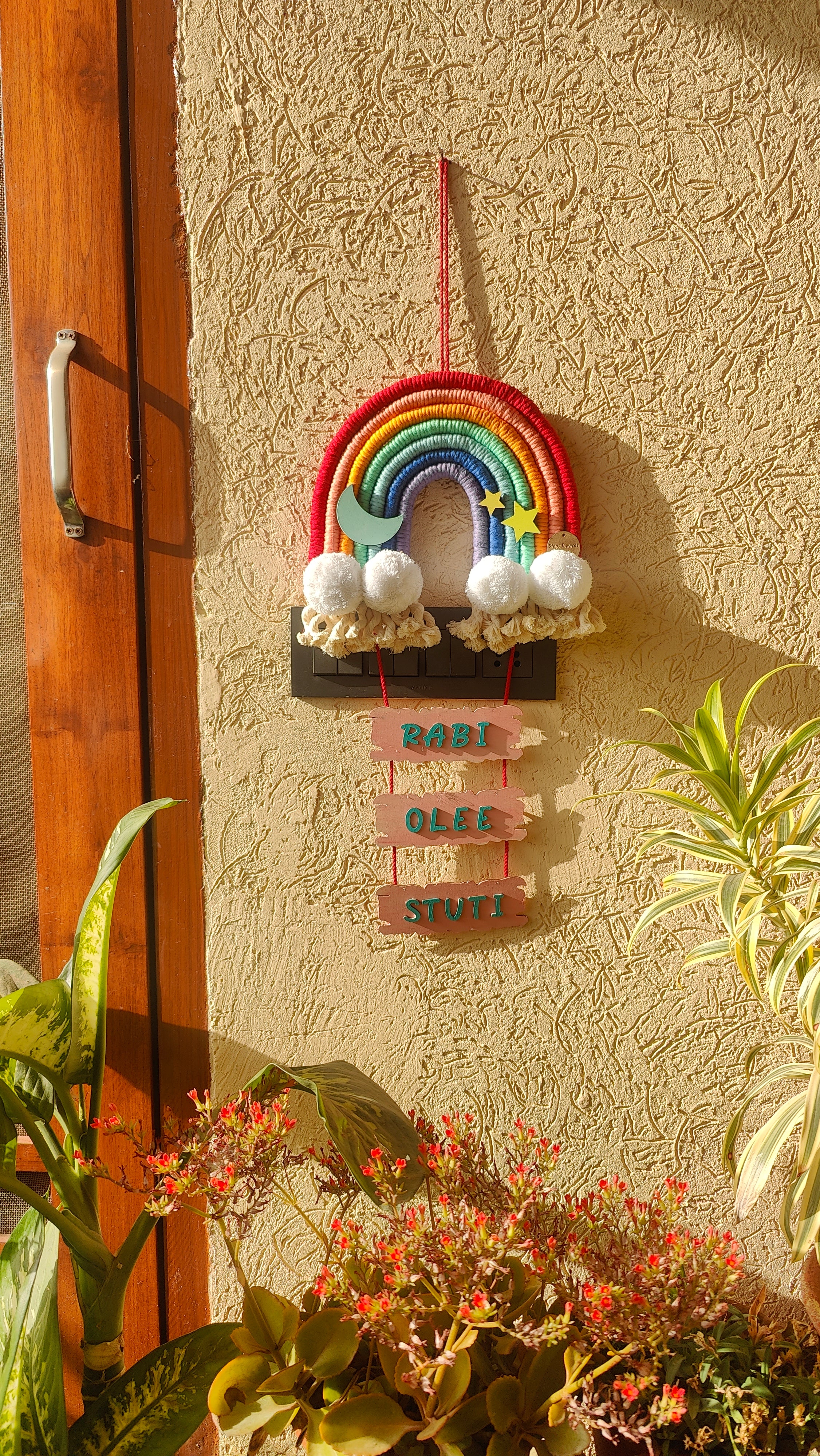 Macrame Nameboard - 7 Layer Rainbow