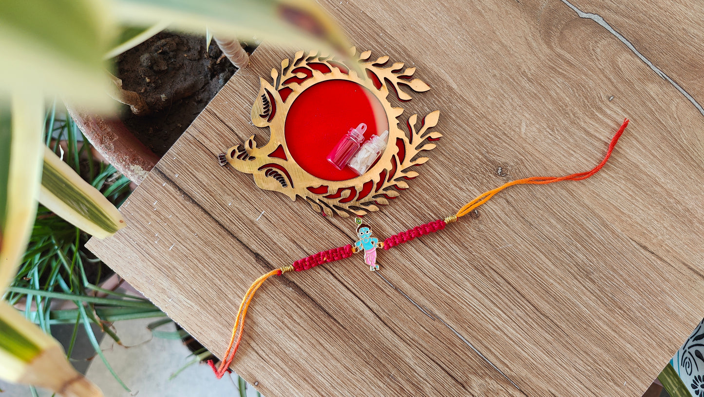 Krishna Evil Eye Macrame Rakhi