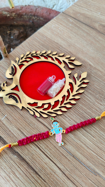 Krishna Evil Eye Macrame Rakhi