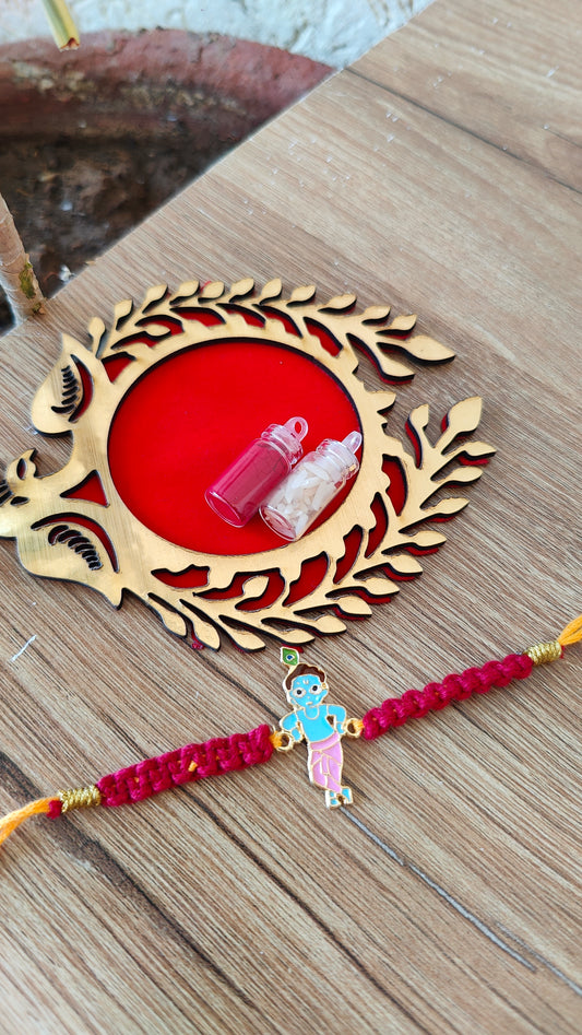 Krishna Evil Eye Macrame Rakhi
