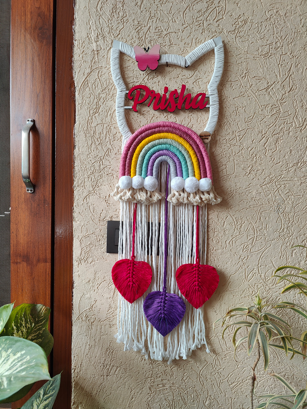 Macrame - Kids Nameplate Kitty Shape