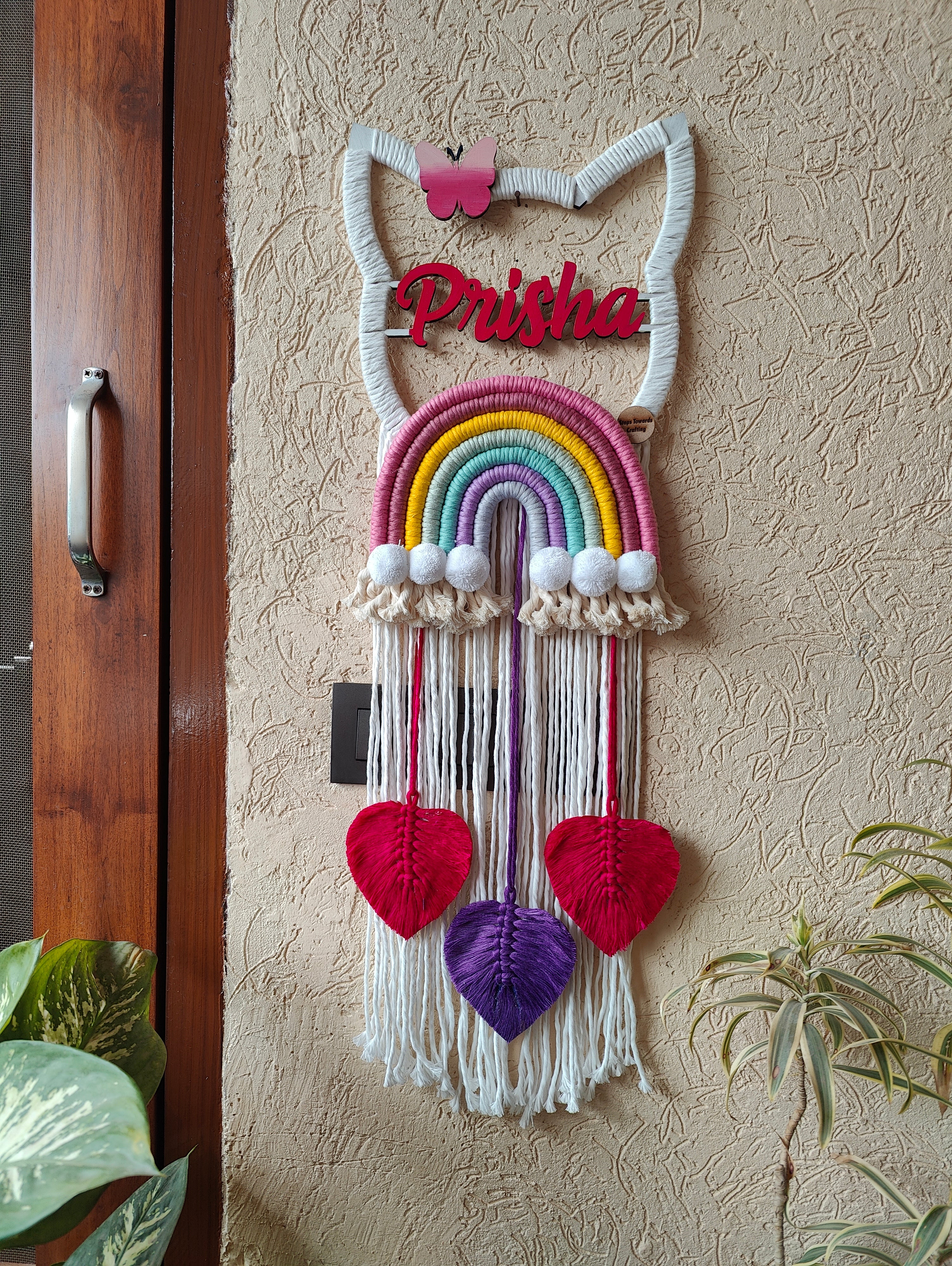 Macrame - Kids Nameplate Kitty Shape