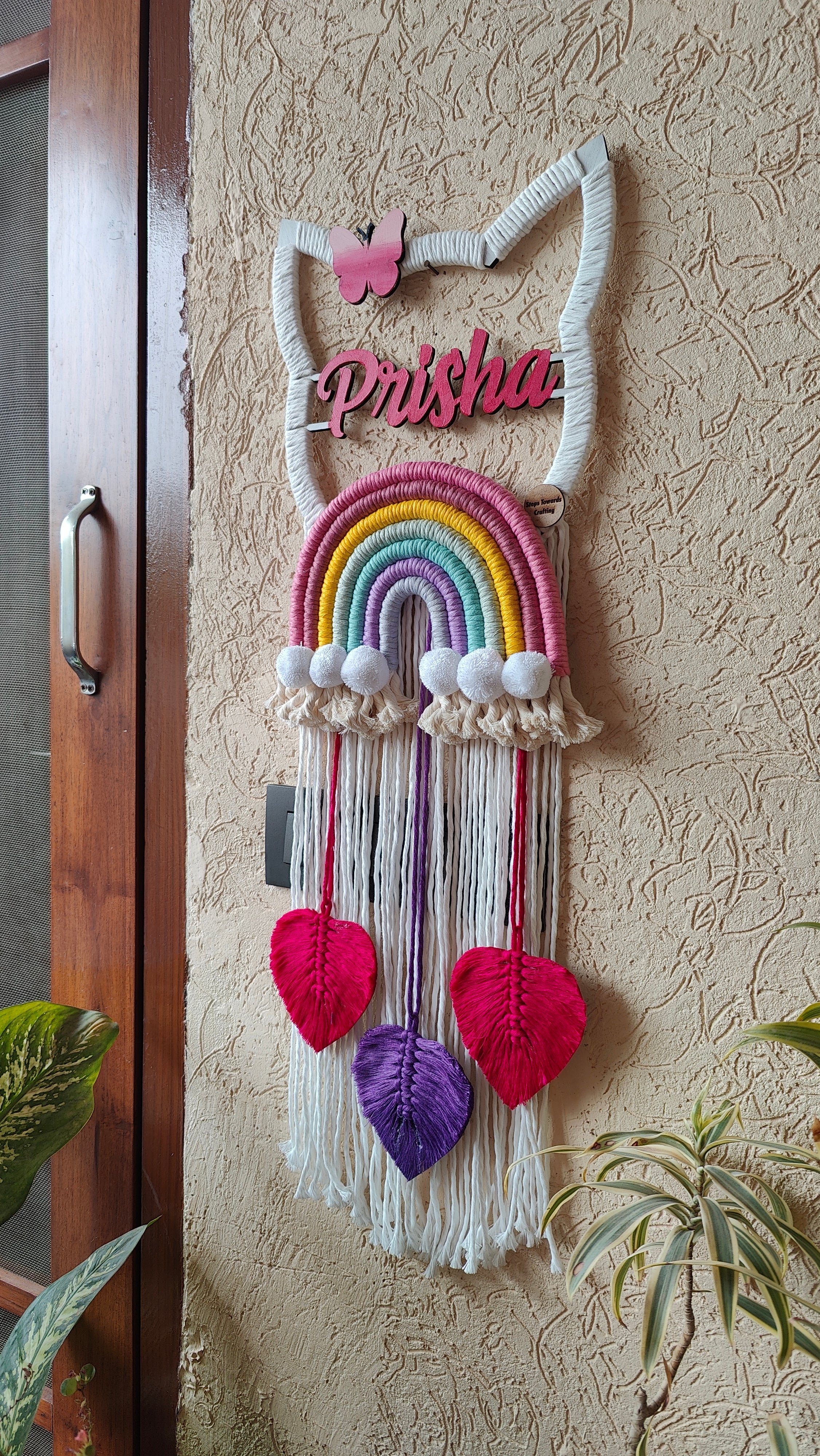 Macrame - Kids Nameplate Kitty Shape