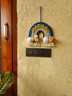 Macrame Nameboard -  Rainbow with Crochet Bees