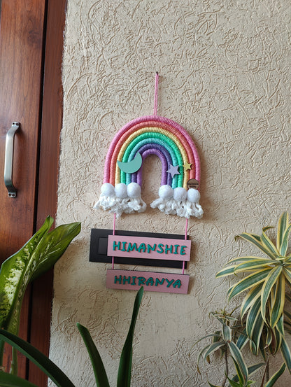 Macrame Nameboard - 7 Layer Rainbow