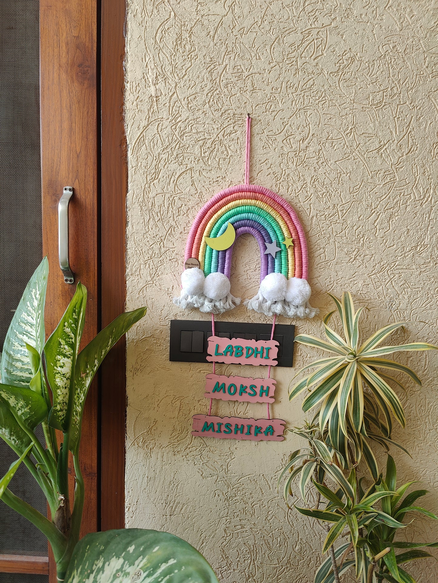 Macrame Nameboard - 7 Layer Rainbow