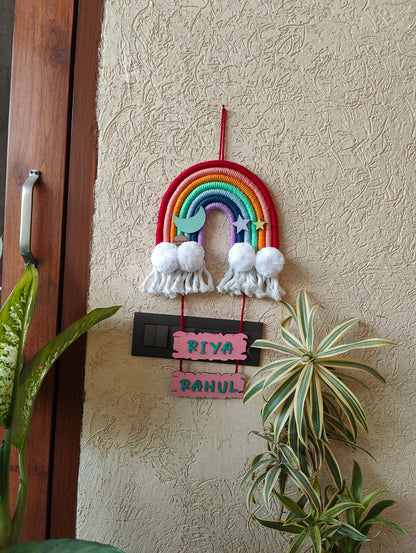 Macrame Nameboard - 7 Layer Rainbow