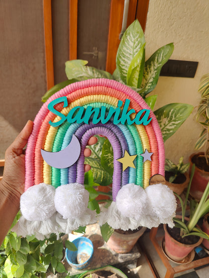 Macrame Nameboard - 7 Layer Rainbow