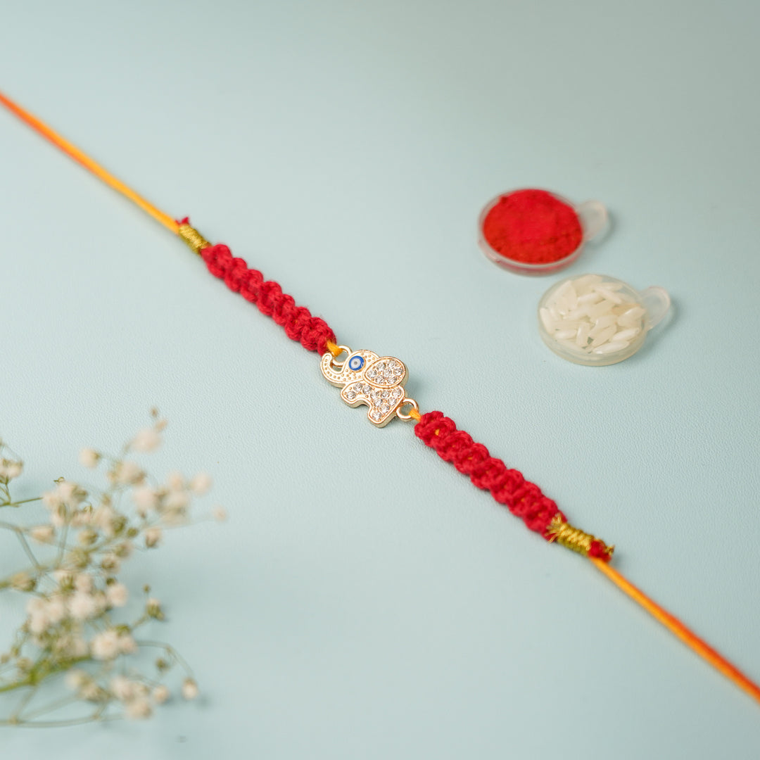 Elephant Macrame Rakhi