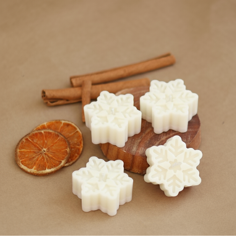 Snowflake Candle Set of 4