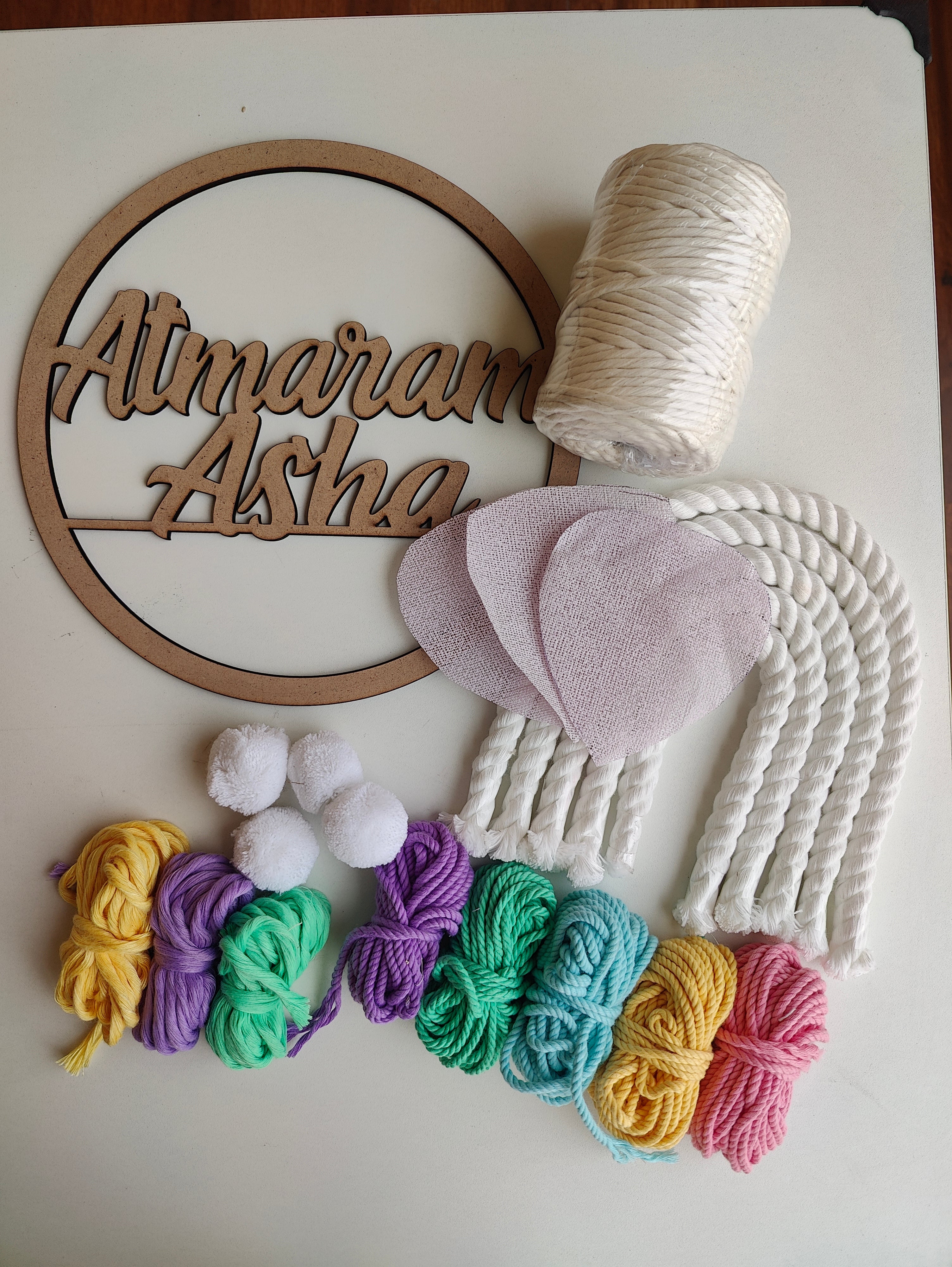 Macrame - DIY Nameplate kit Circle/Cloud