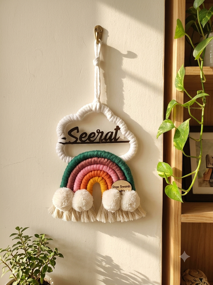 Macrame - Rainbow Nameplate / Car Charm