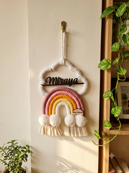 Macrame - Rainbow Nameplate / Car Charm