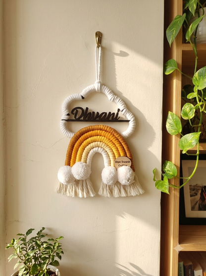 Macrame - Rainbow Nameplate / Car Charm