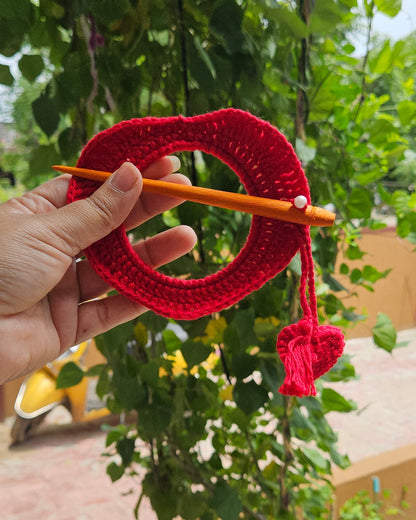 Crochet Hair Bun Stick - Heart