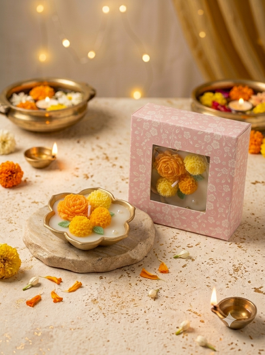 Kamal Urli Marigold Design - Small (3.5 inch) Single