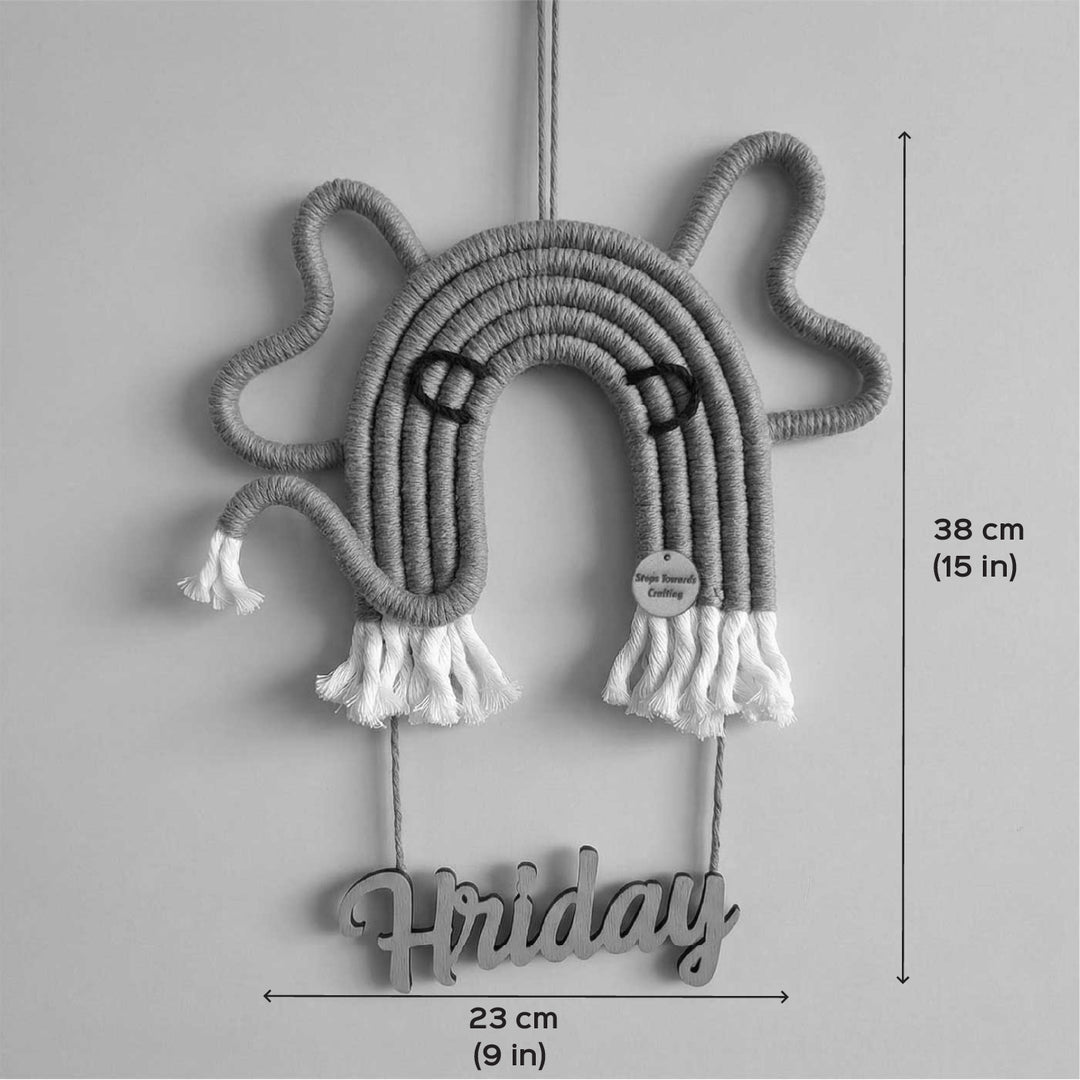 Handmade Macrame Elephant Nameplate - Nursery Wall Art