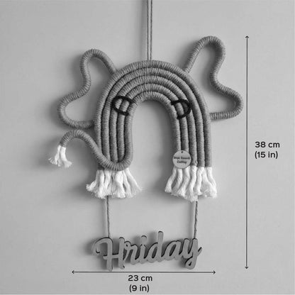 Handmade Macrame Elephant Nameplate - Nursery Wall Art