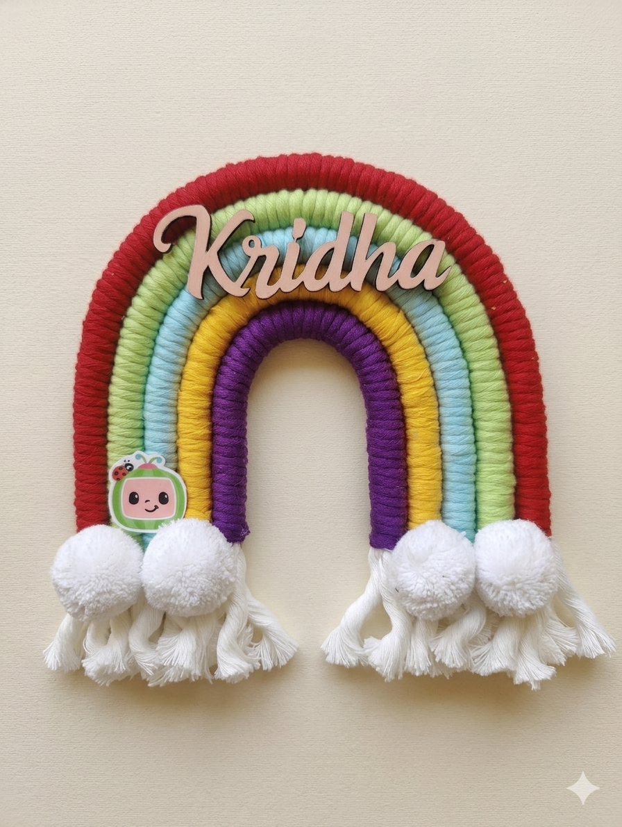 Macrame Nameboard - 5 Layer Mini Rainbow