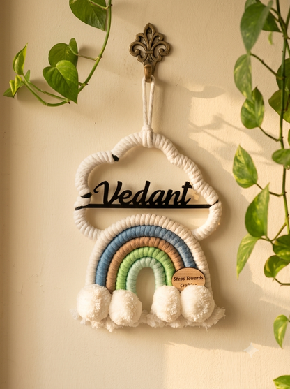 Macrame - Rainbow Nameplate / Car Charm