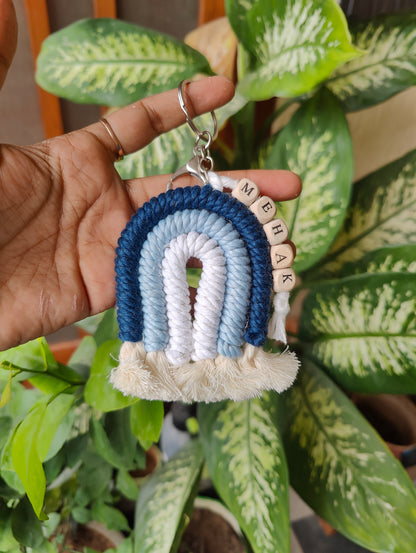 Macrame 3 layer Rainbow Keychain / Bag Charm Style 2