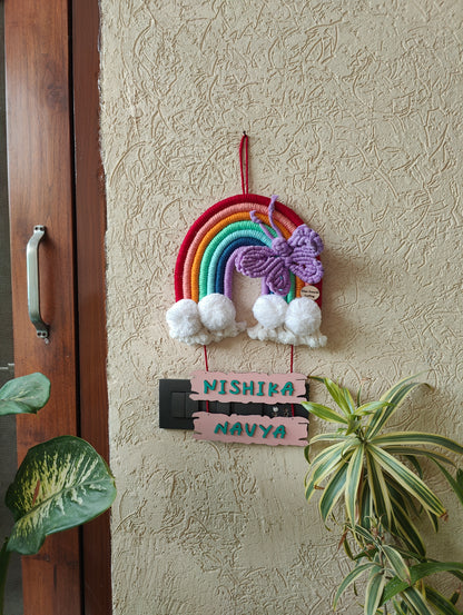 Handmade Macrame Rainbow Wall Hanging - 7 Layer Butterfly
