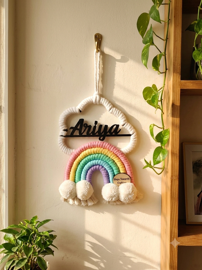 Macrame - Rainbow Nameplate / Car Charm