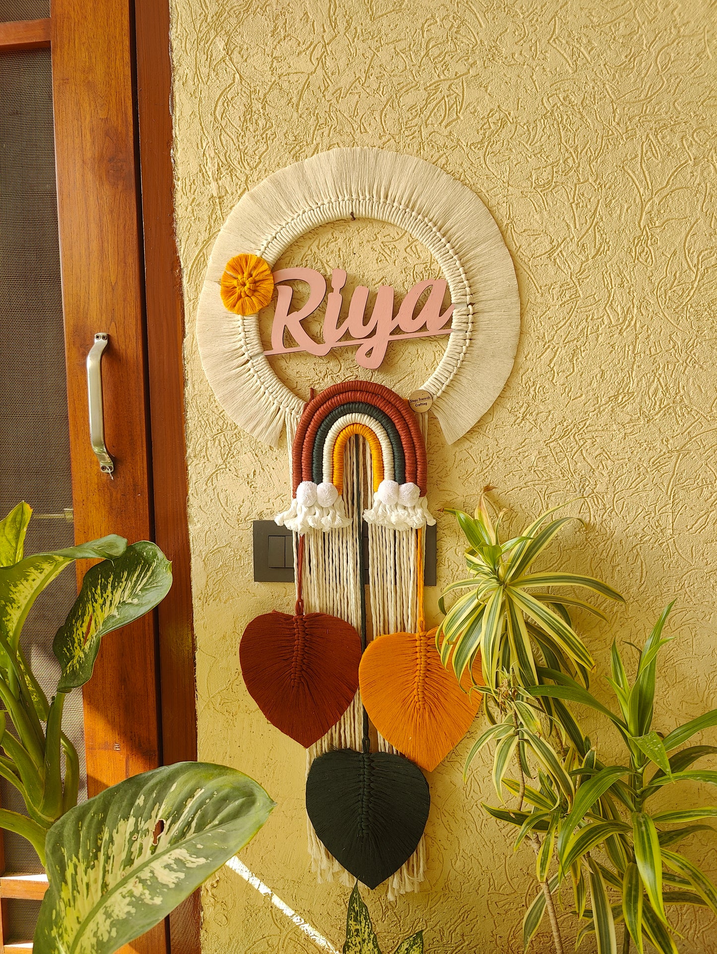 Macrame - Kids Name Plate Circle Shape