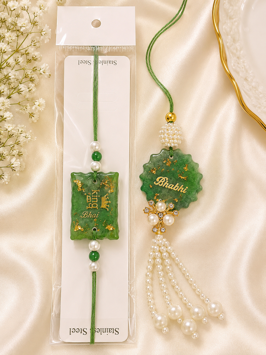 Resin - Bhai Bhabhi Rakhi Set