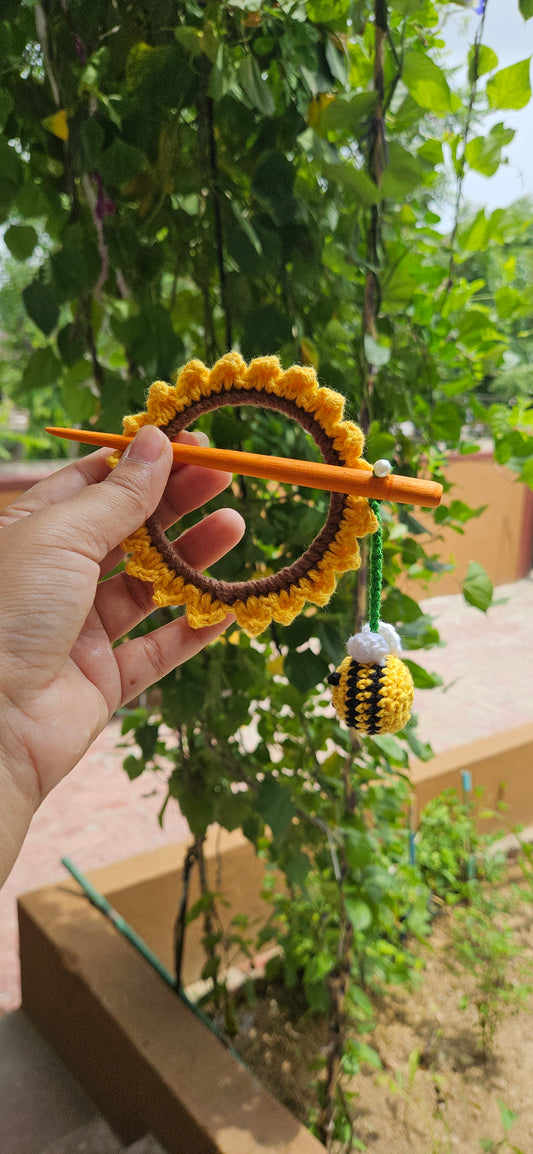 Crochet Hair Bun Stick - Honey Bee