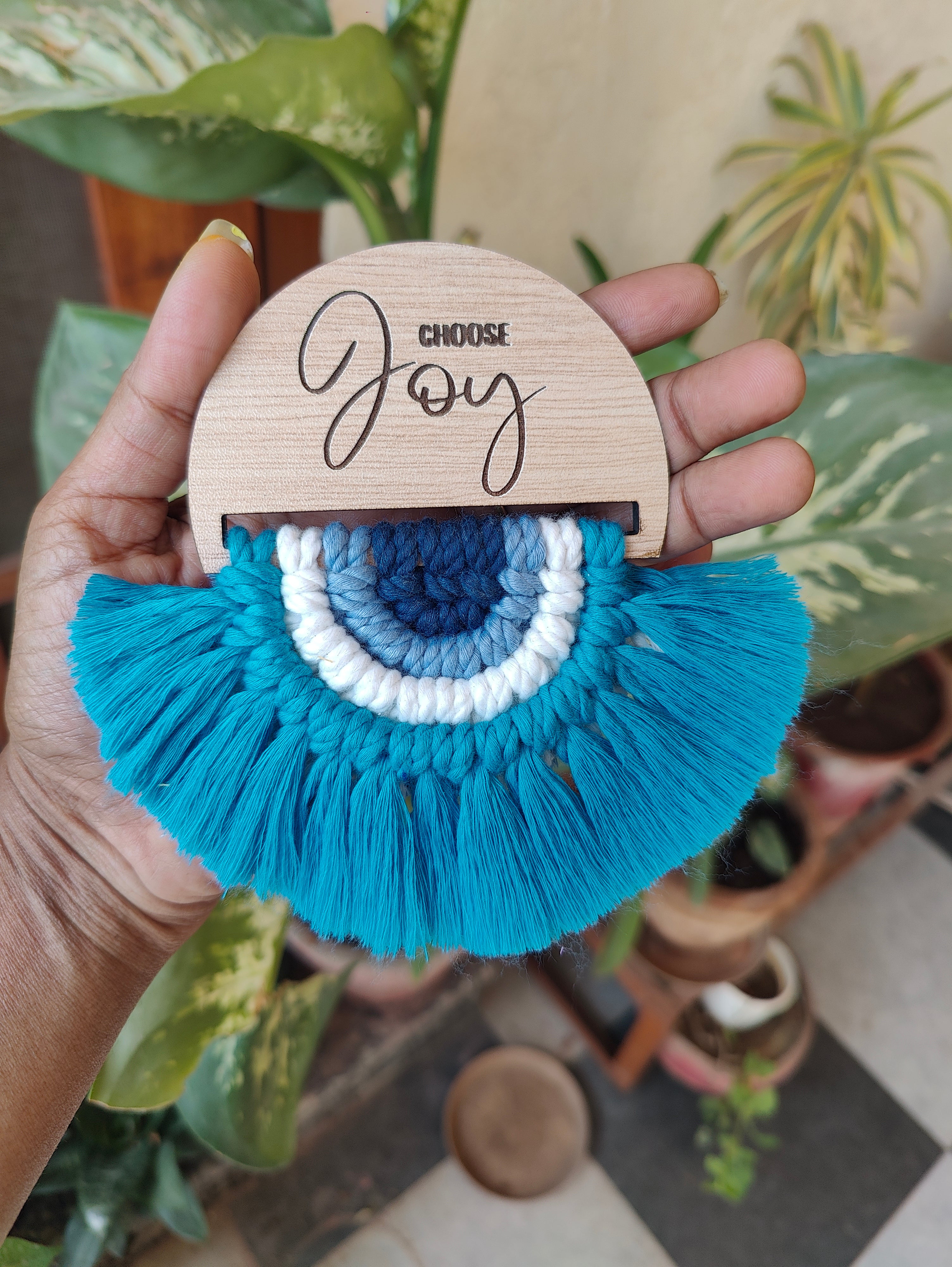 Macrame Semi circular Fridge Magnet / Hanging